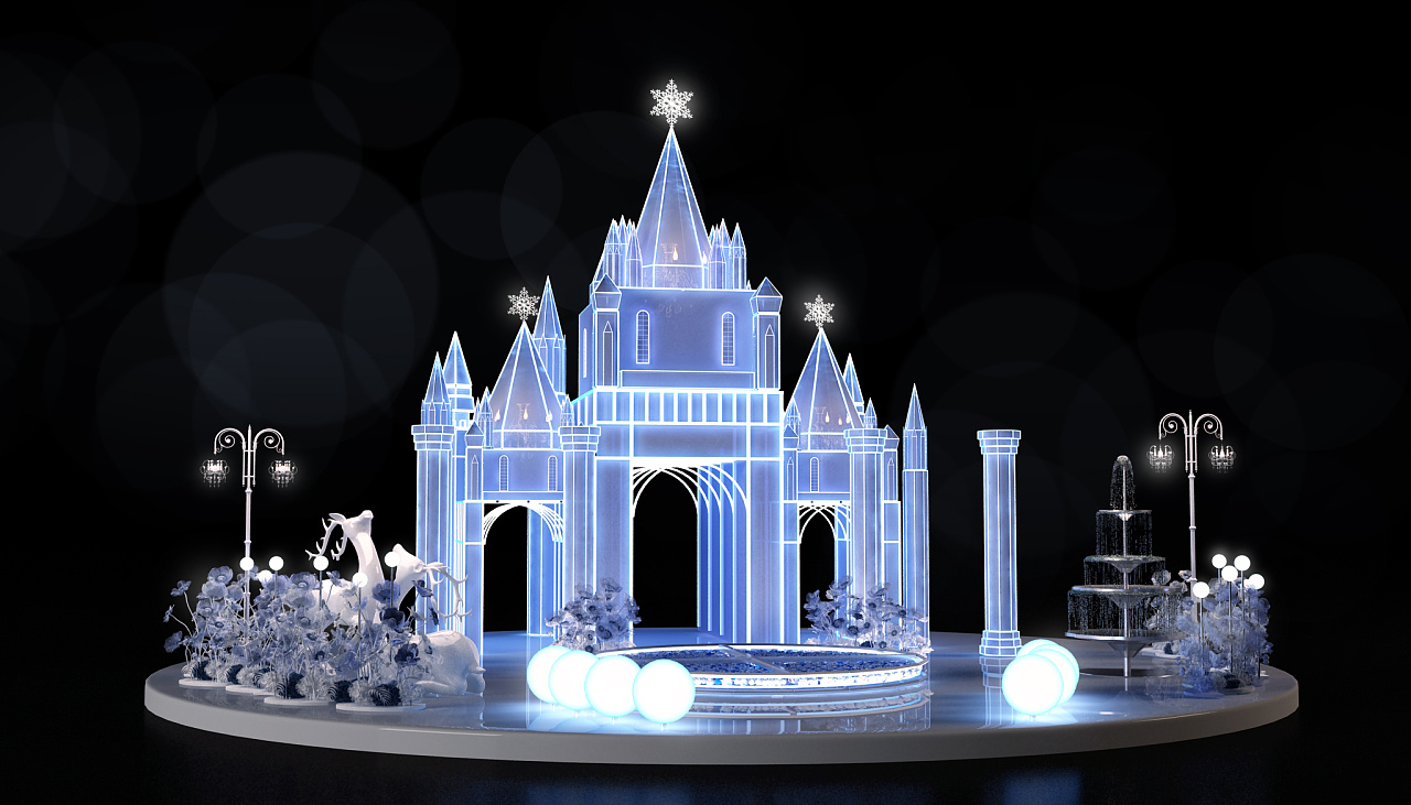 美陈设计-水晶城堡|三维|建筑/空间|跳跳跳跳羊 - 原创作品 - 站酷