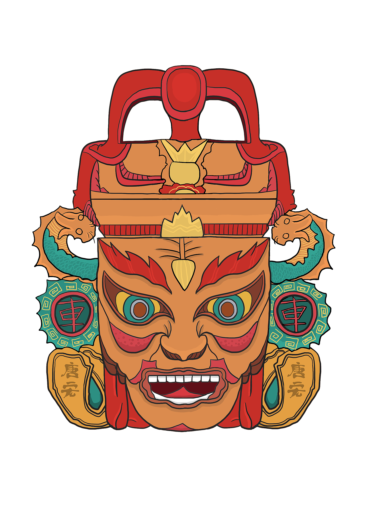 傩面具（图ZMjM5MzI5MDY4） - 创作习作 - 站酷设计师洪洪洪红红原创素材 - 站酷ZCOOL