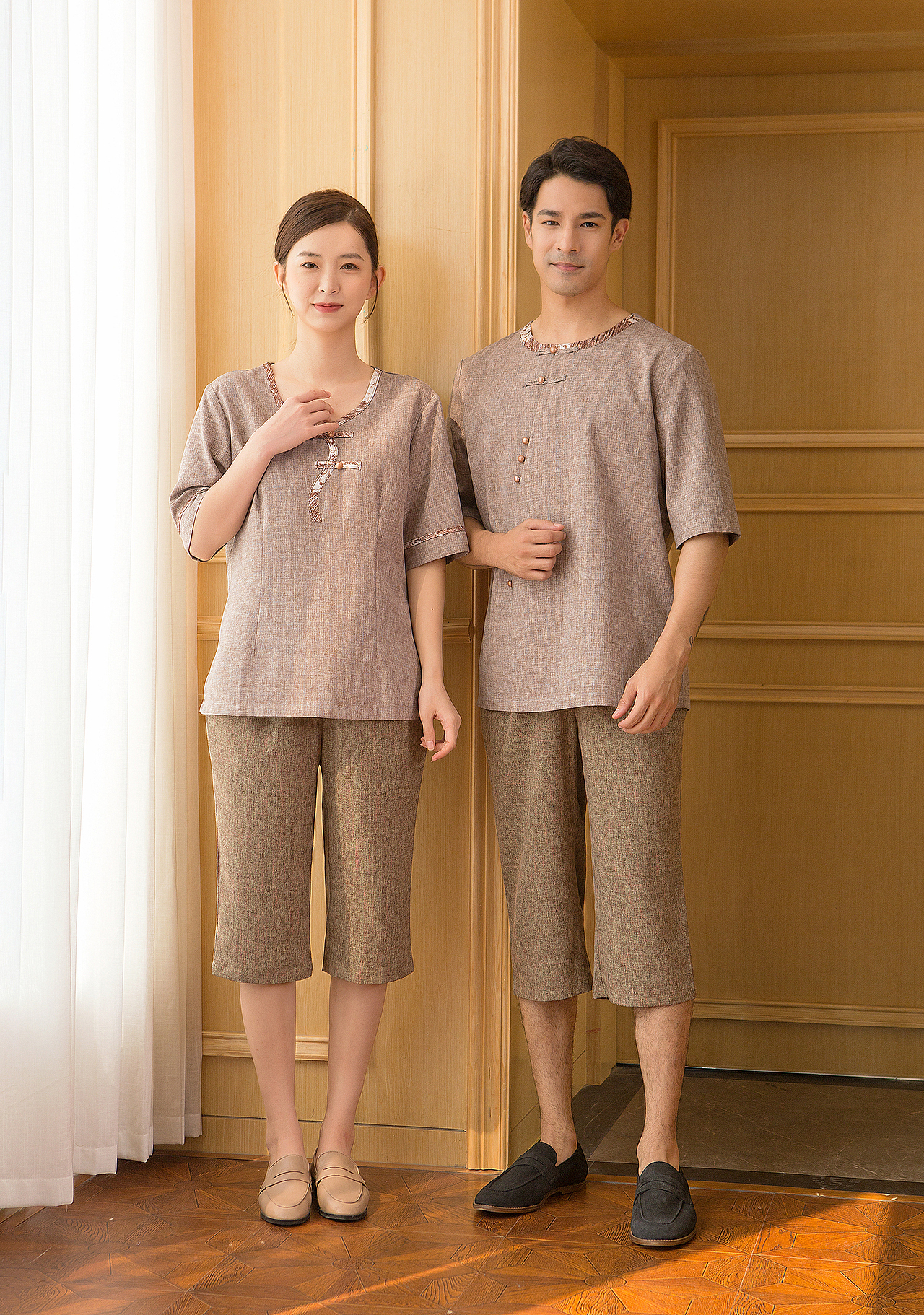 职业装美容服正工作制西服美容服情侣男女模特服装拍摄