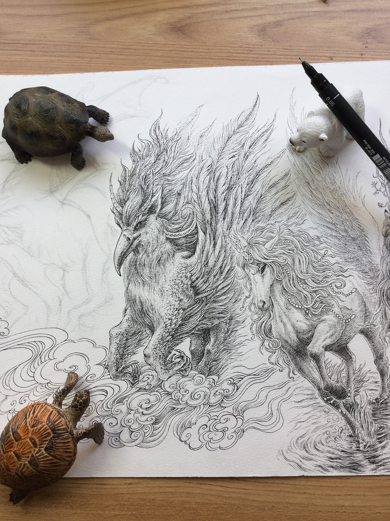 《天马行空图》傅淳强手绘作品