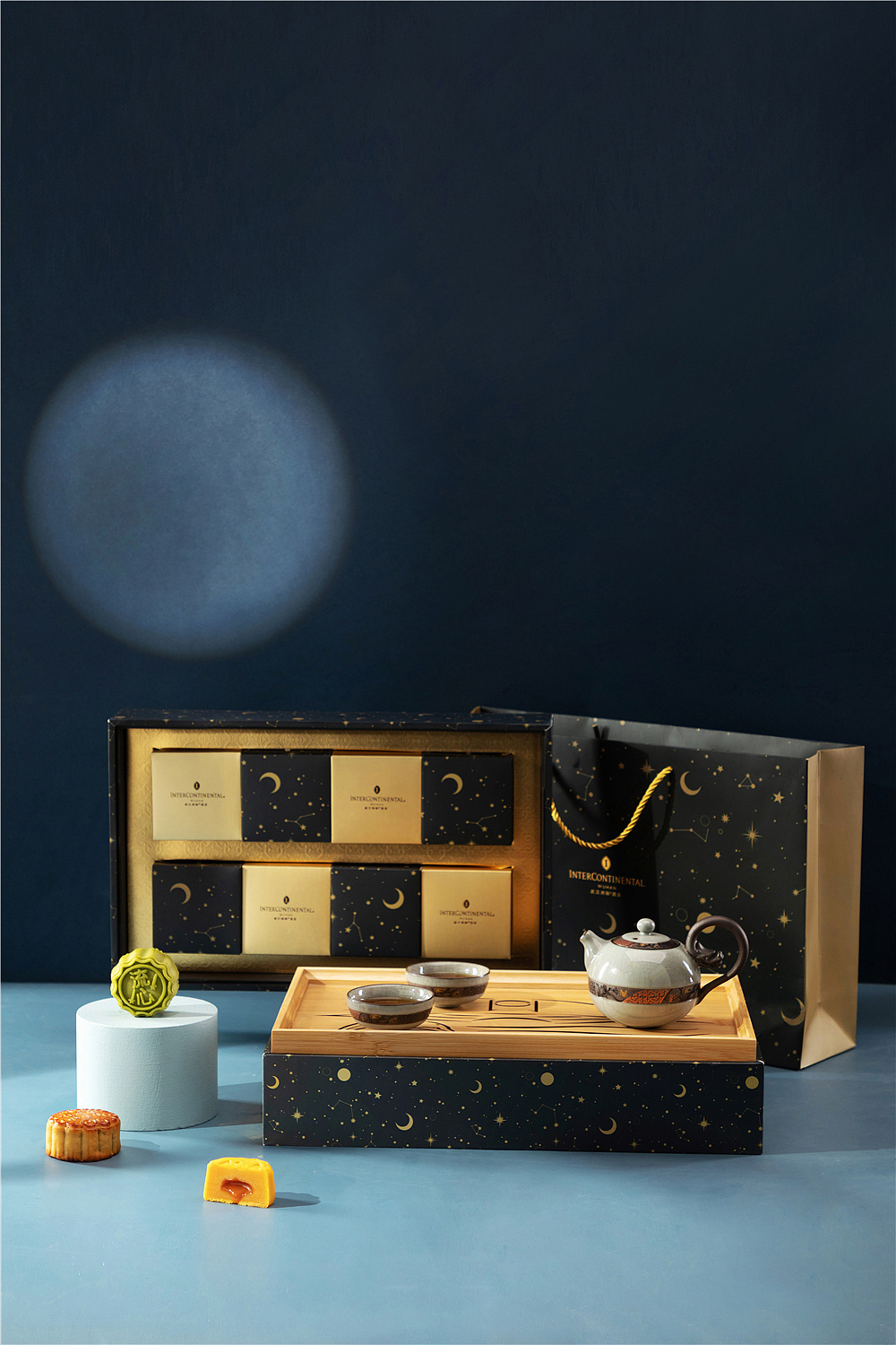 【洲际大酒店】月饼礼盒拍摄,月饼场景图摄影