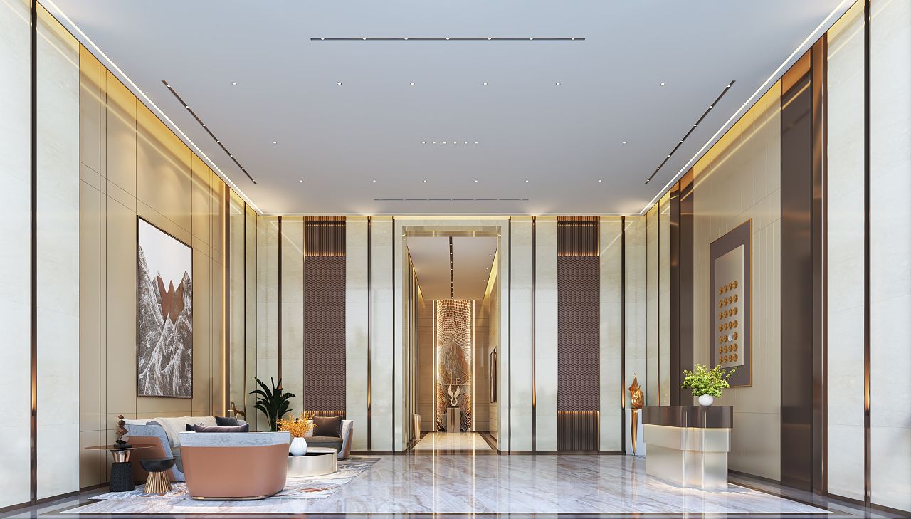 玖壹设计-御景鸿庭电梯大堂