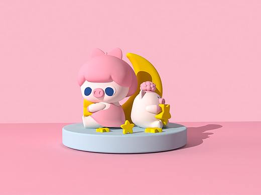 PIGGY SISTER 小猪妹妹（个人主页-ZNTUzOTEyOTI=） - IP形象 - 站酷设计师小兔力力和拉拉原创素材 - 站酷ZCOOL