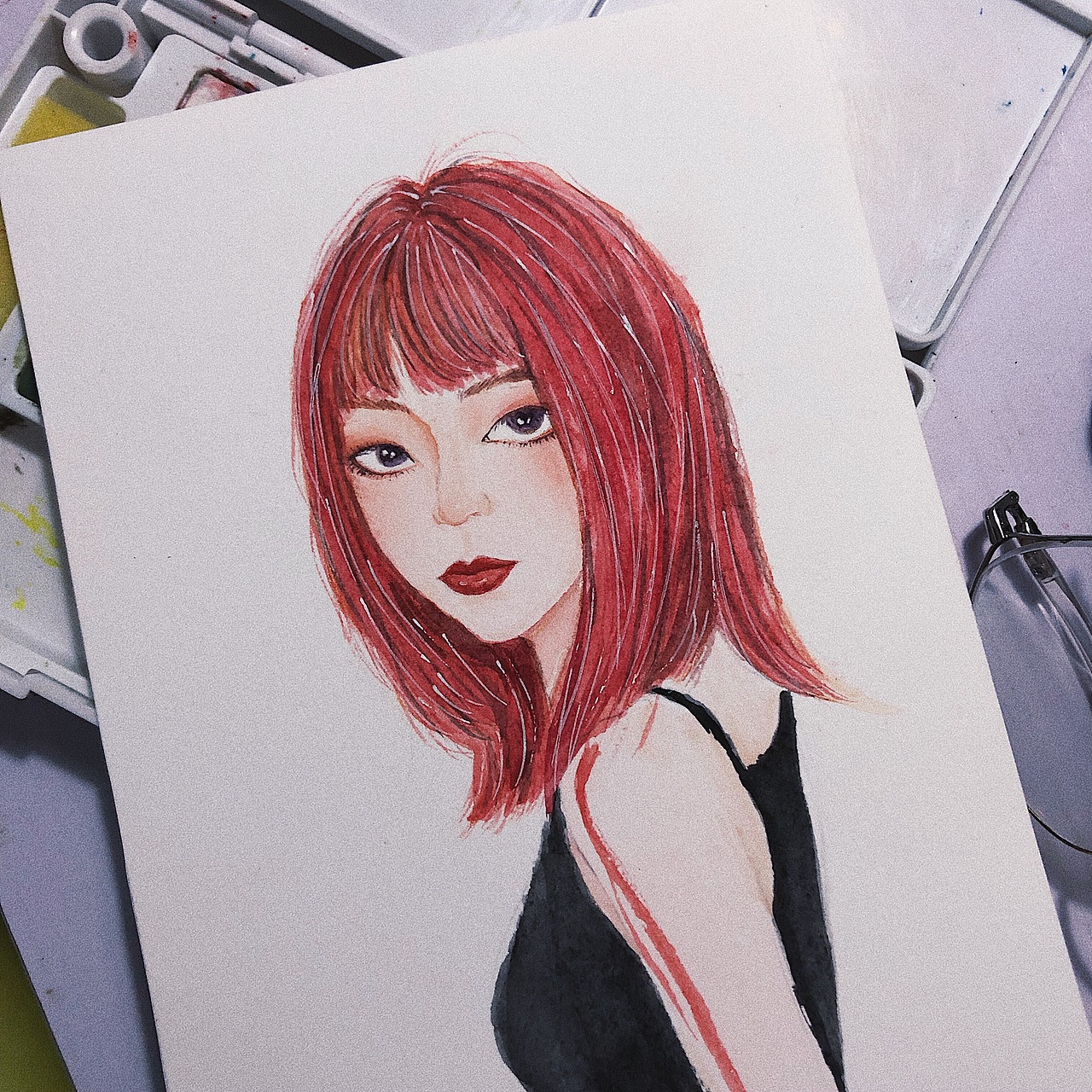 水彩人物手绘（图ZMTc0MDM0MjEy） - 创作习作 - 站酷设计师psycho露原创素材 - 站酷ZCOOL