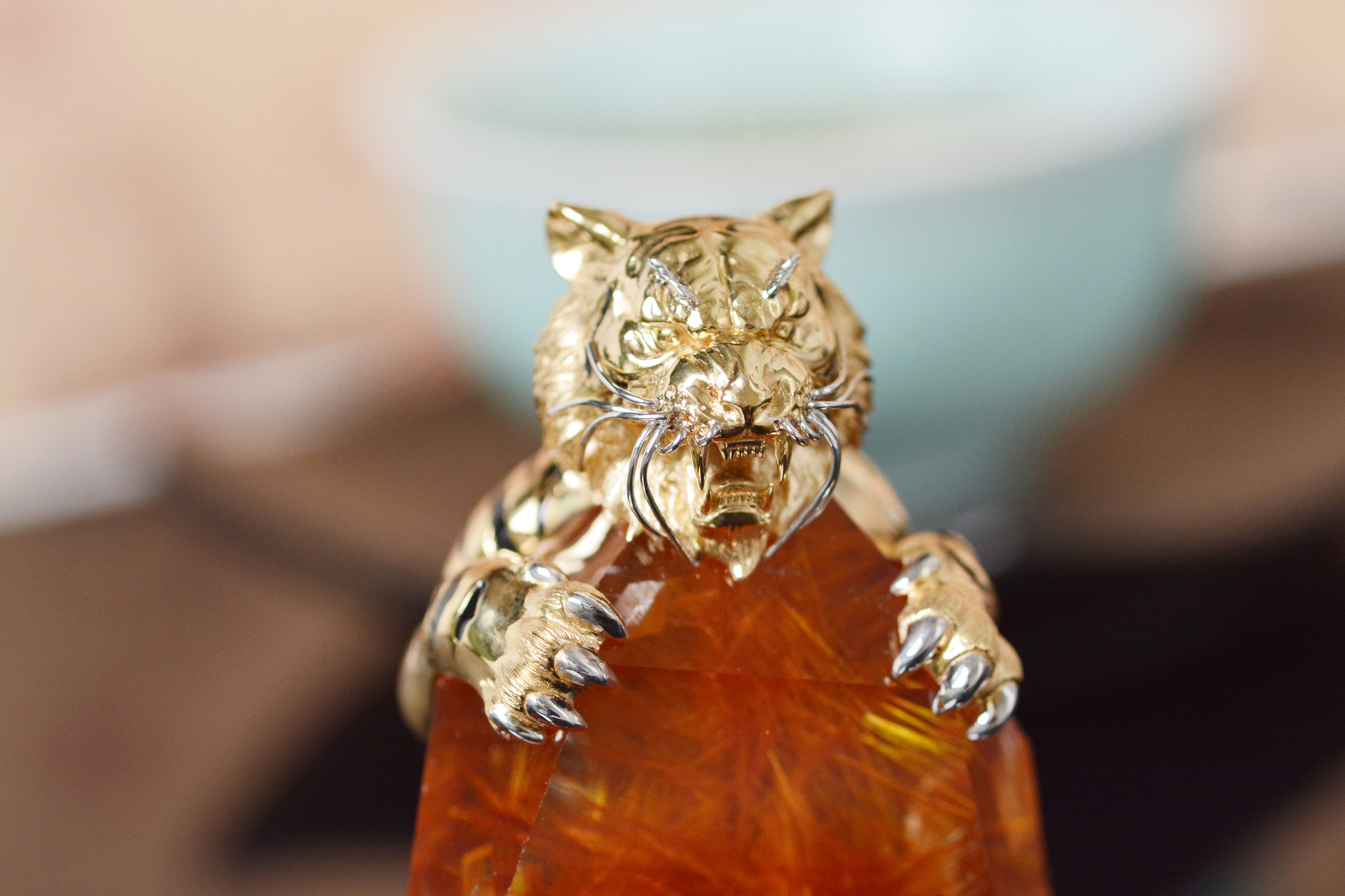 设计师作品如虎添翼发晶吊坠