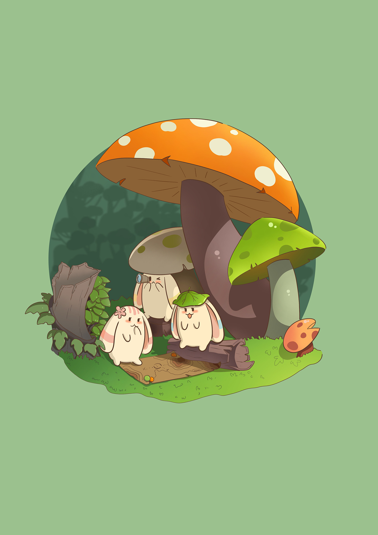 三小只蘑菇森林大冒险|插画|商业插画|楚歌平 - 原创作品 - 站酷