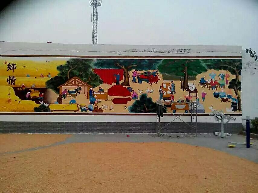 美丽乡村文化墙部分手绘（图ZMTM3MzgwMTMy） - 绘画 - 站酷设计师天天墙体手绘原创素材 - 站酷ZCOOL