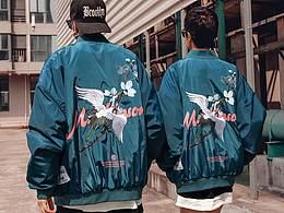 国潮时尚酷炫情侣装上衣详情页