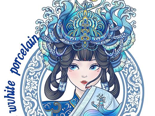 商业插画 国风人物头像创意设计