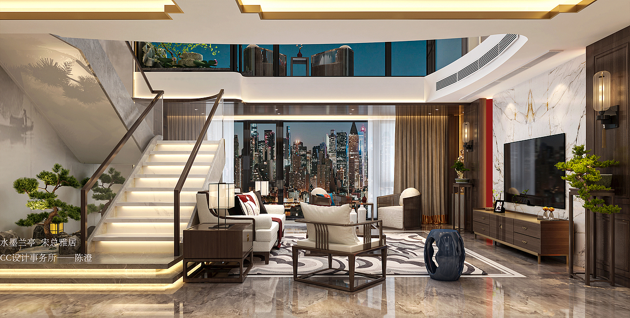 《CC设计事务所》 双峰.水墨兰亭——新中式