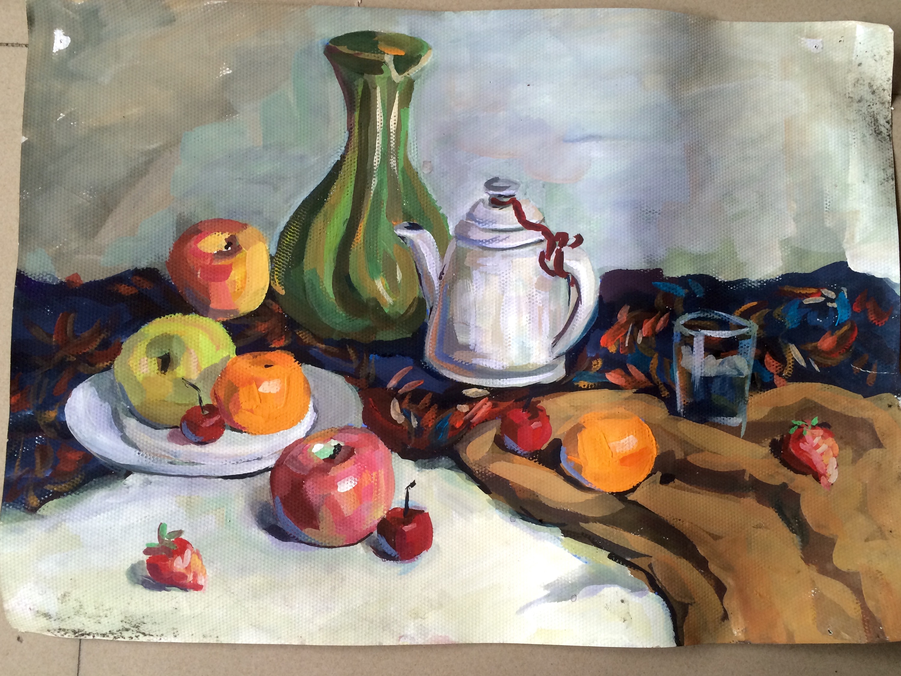 高中时期的水粉画