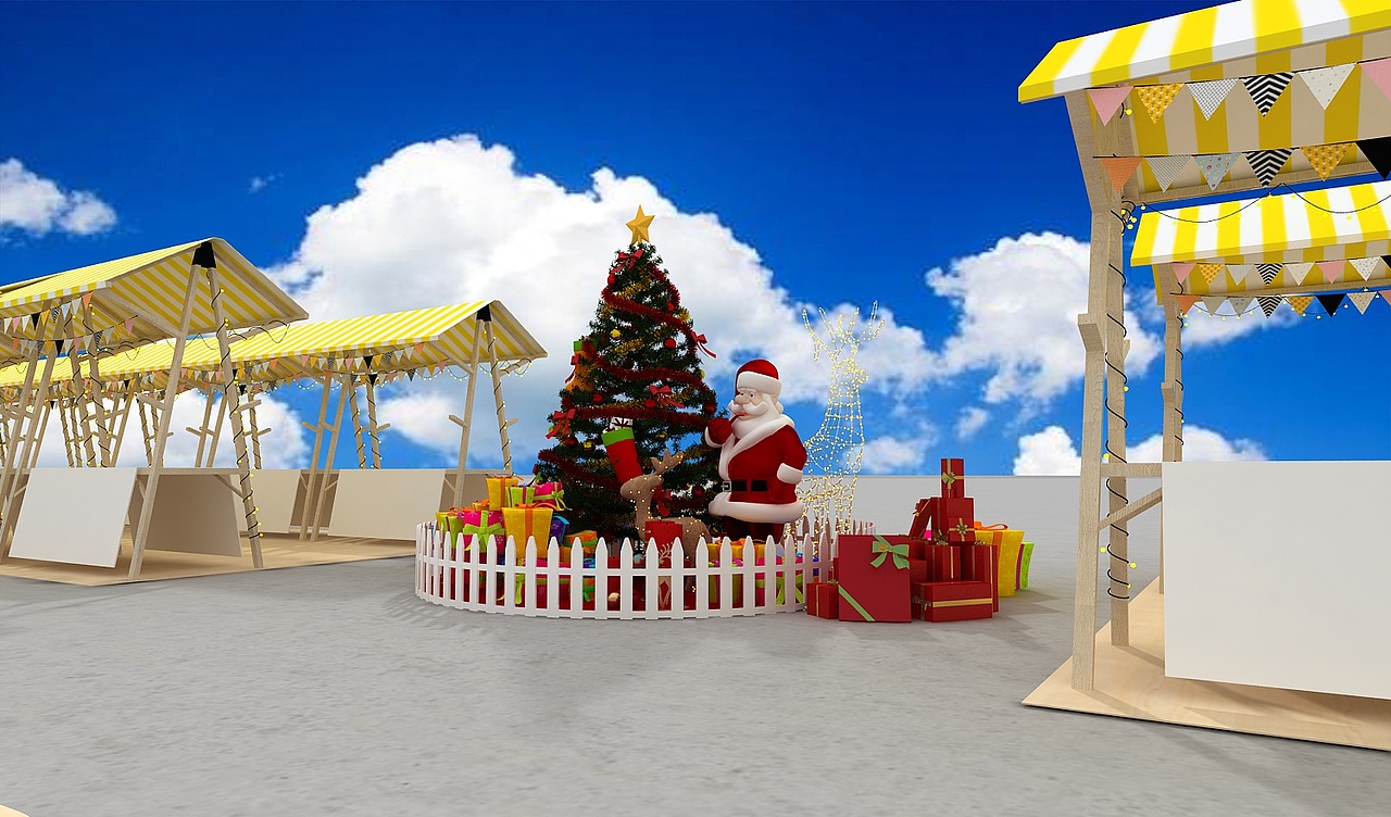 圣诞印象市集商场效果图设计