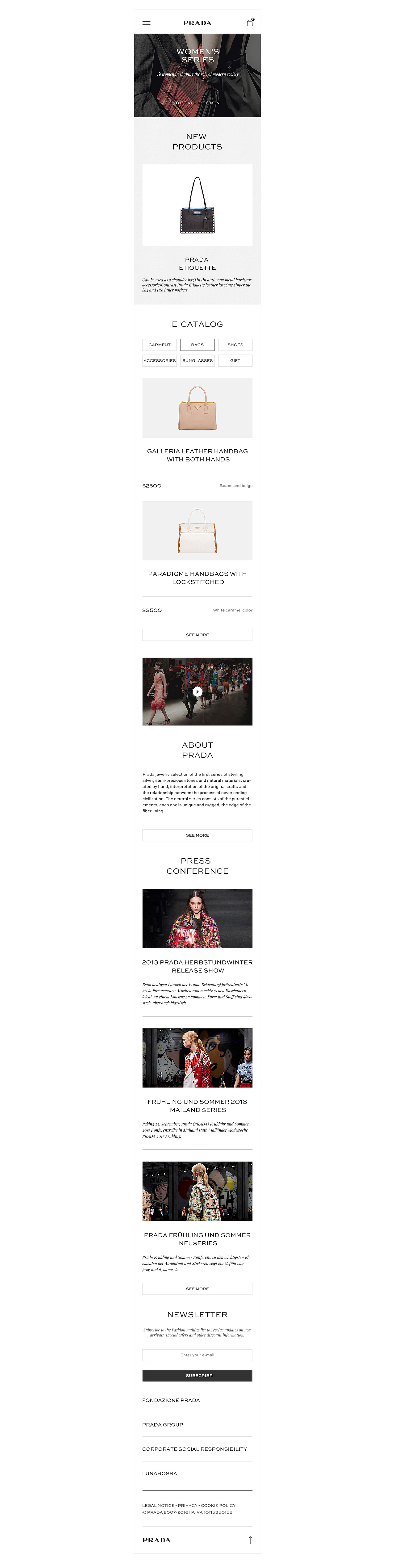 prada pc端和APP（图ZMTA1ODEyNjQ0） - 企业官网 - 站酷设计师保安大叔_海口原创素材 - 站酷ZCOOL