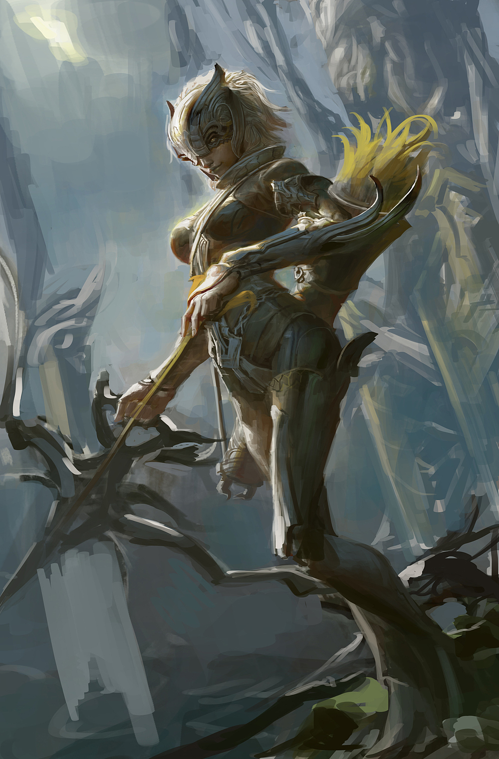 钟风华《女射手》步骤图分享|插画|游戏原画|艺数绘cg_原创作品-站酷