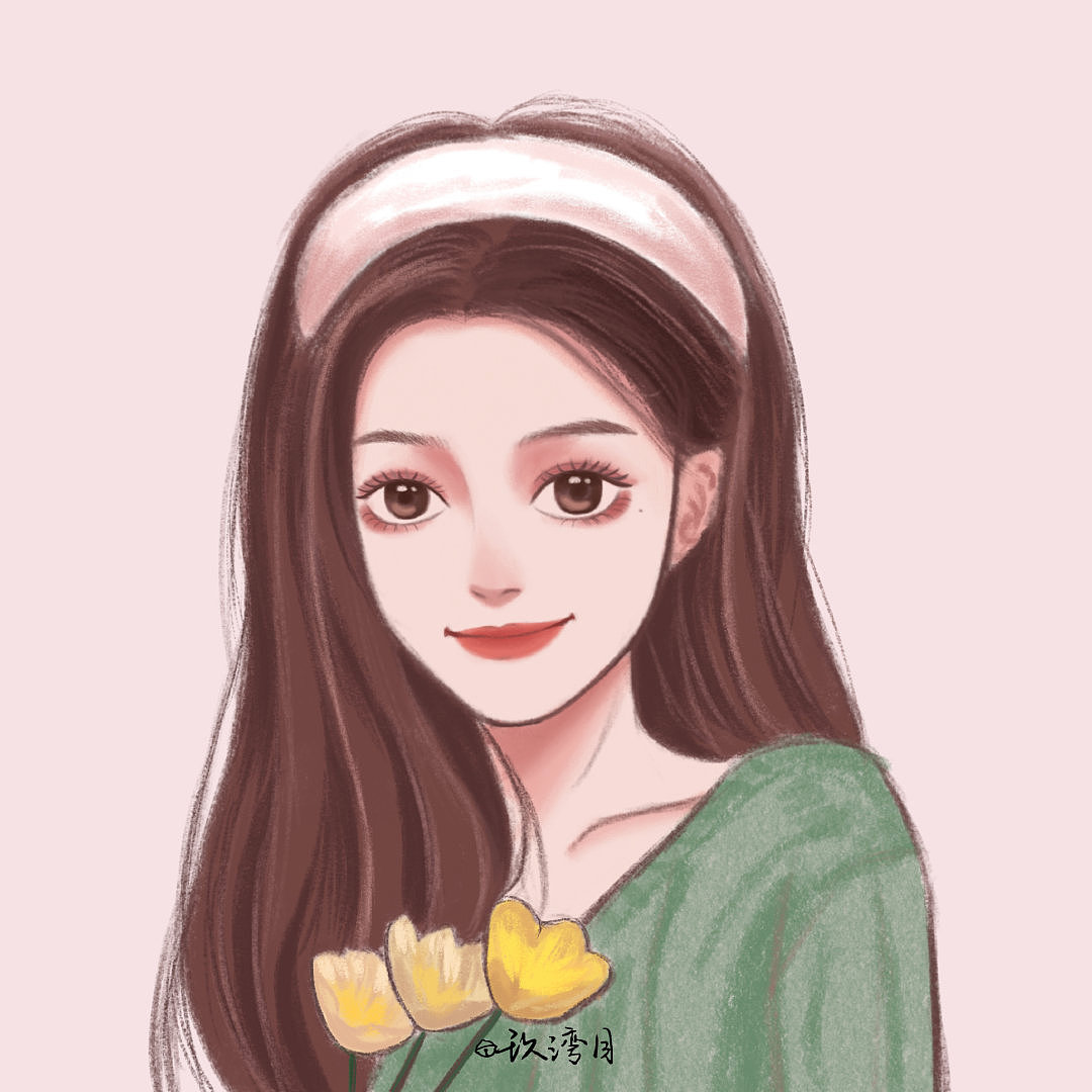 唯美头像插画美少女现代风