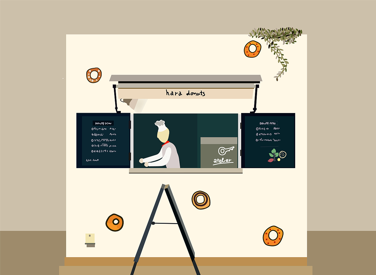 扁平风日韩系小店插画（图ZMjEwNjkxODYw） - 艺术插画 - 站酷设计师qqfun原创素材 - 站酷ZCOOL