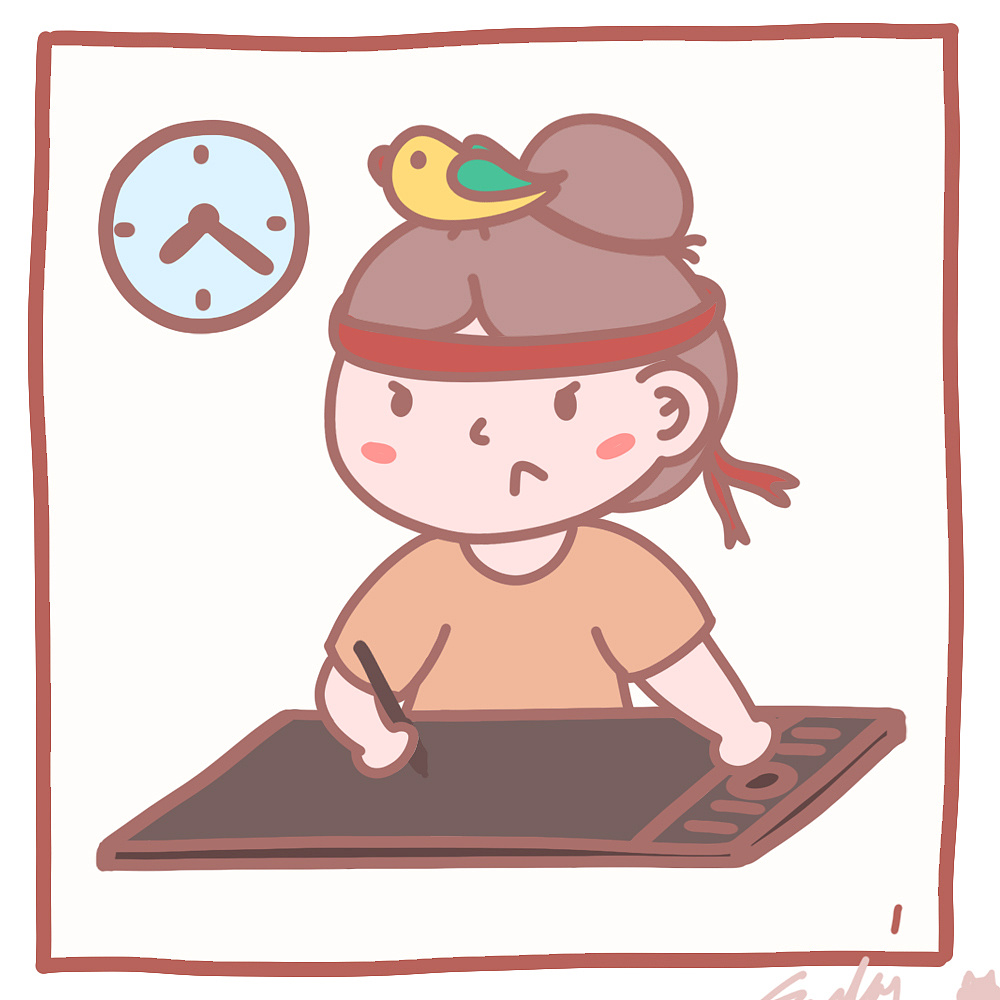 插画-今天要努力画画