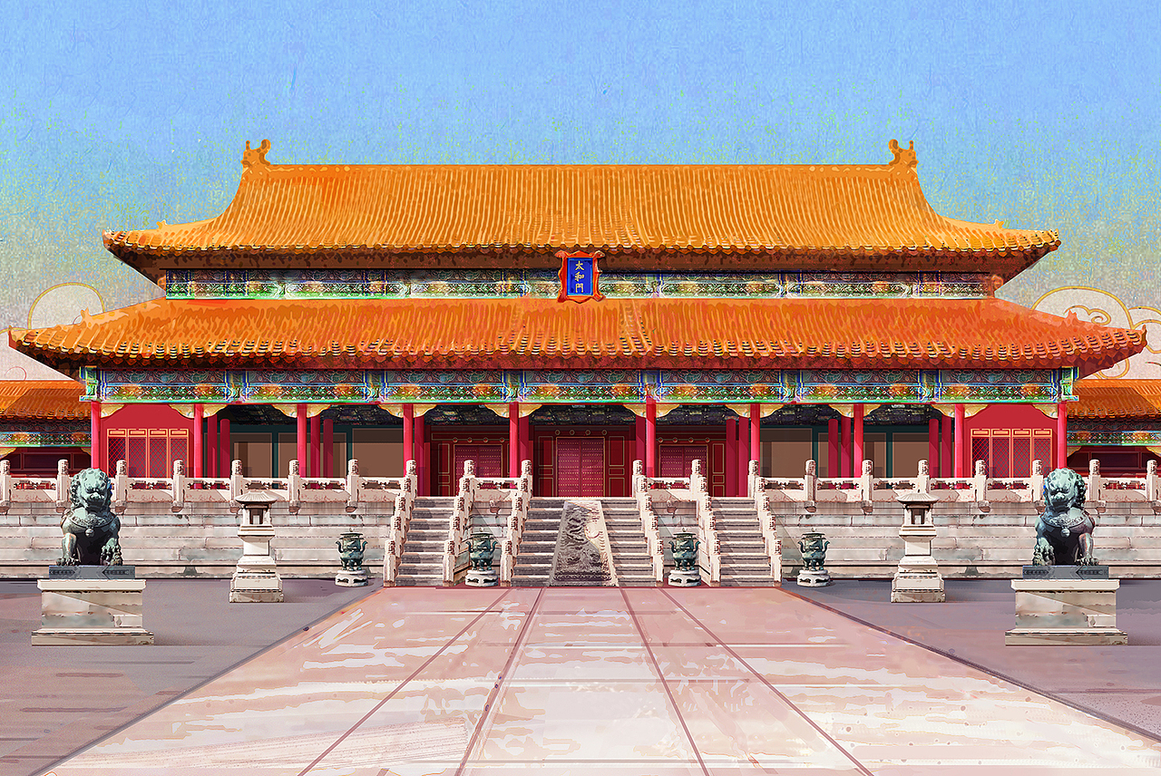 百度X故宮 《宮里過大年》H5 場(chǎng)景繪制（圖ZMTQ0Mjk4MDEy） - 商業(yè)插畫 - 站酷設(shè)計(jì)師方面面York原創(chuàng)素材 - 站酷ZCOOL