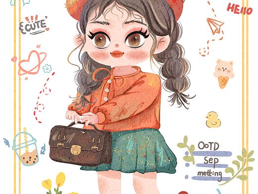 贴纸风Q版人物