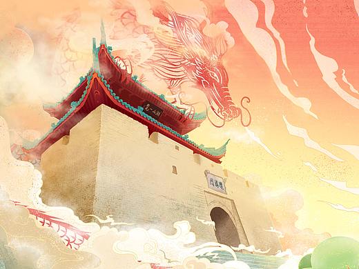 台州旅游景点插画「1」