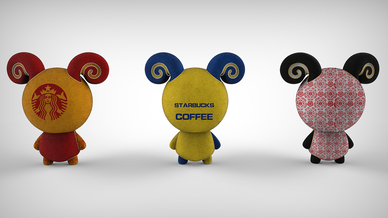 星巴克羊年纪念公仔设计（图ZMjEzMzQxNjQ=） - 生活用品 - 站酷设计师Kevidence原创素材 - 站酷ZCOOL