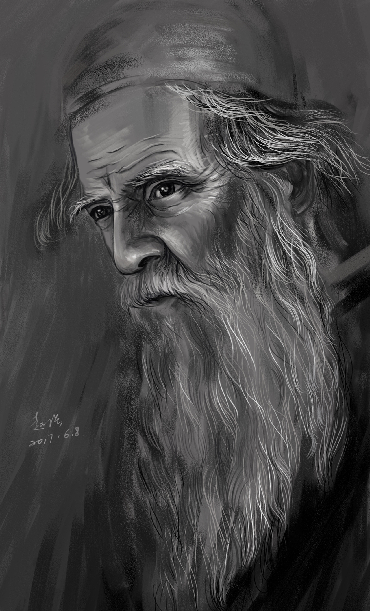 老人头像长胡子老头