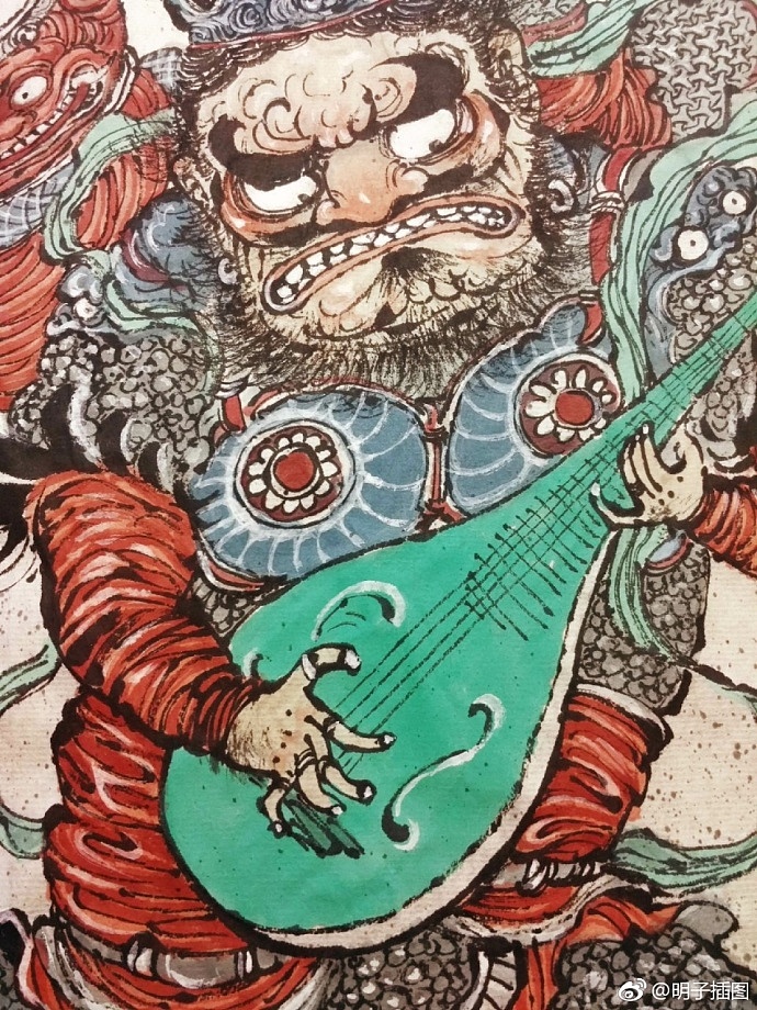 四大金刚（图ZODczNDIzMTY=） - 绘画 - 站酷设计师明子水墨奇幻世界原创素材 - 站酷ZCOOL