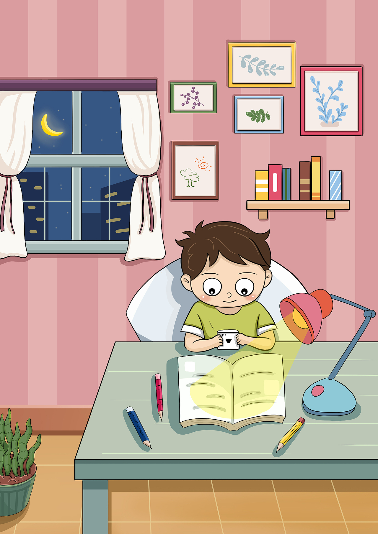 简易扁平儿童插画宣传教育图