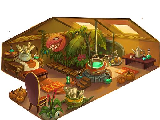 动画背景场景角色设计-魔法师&小女孩&泰迪熊