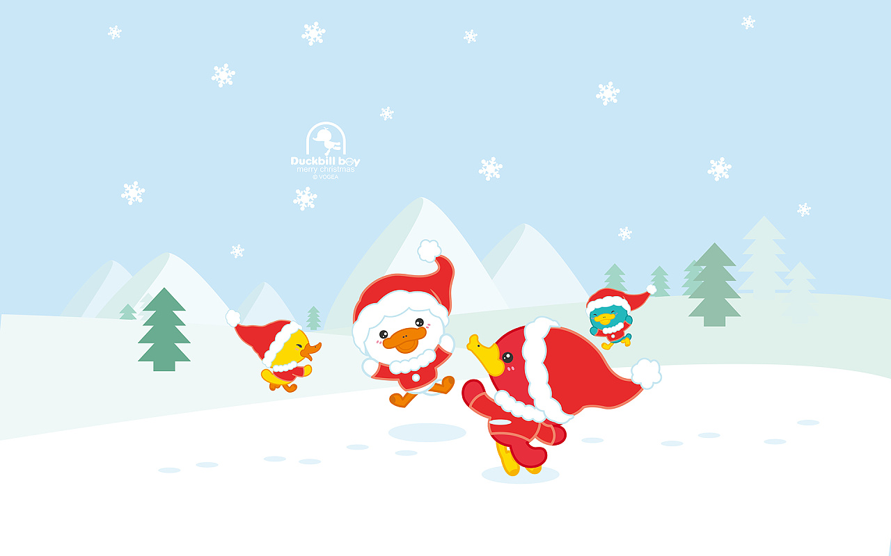 鸭嘴兽男孩 可爱圣诞节高清壁纸