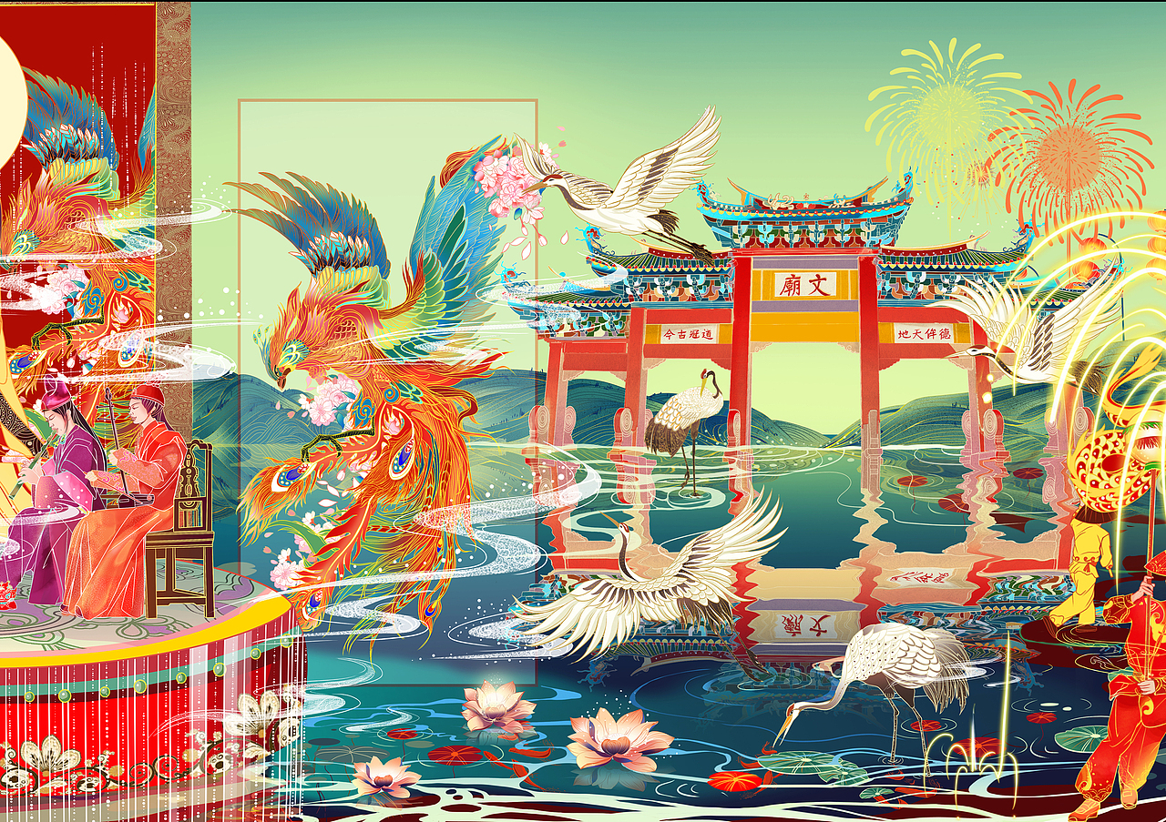 泉州贺年||国潮风插画春节新年长卷(图ZMjc4NjEzNjM2) - 商业插画 - 站酷设计师锦玉公子原创素材 - 站酷ZCOOL