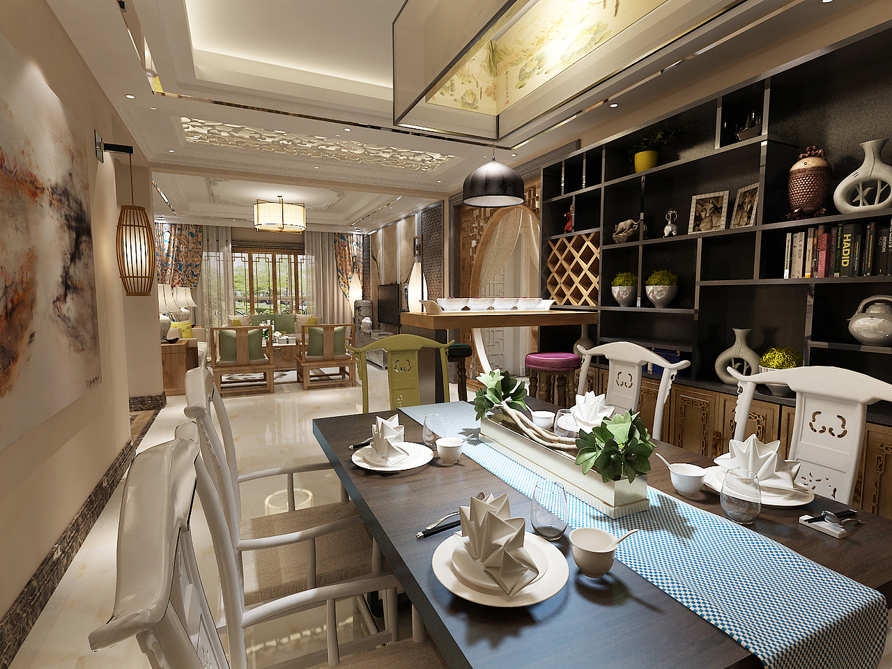 新中式小洋房（图ZMjk0ODUwNDQ=） - 家装设计 - 站酷设计师李KEYI原创素材 - 站酷ZCOOL