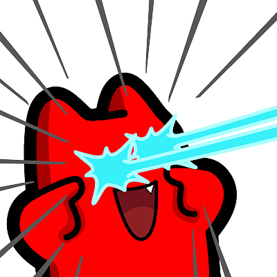 a04【魔鬼猫表情-发射激光】#半身 超能力 攻击 射击 得意 漫画风 ip