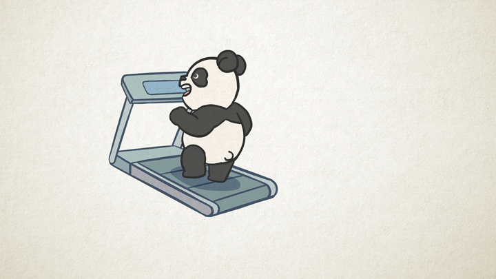 熊猫简笔画奔跑图片