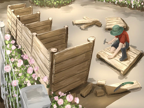 【治愈的花园】做堆肥箱（插画）