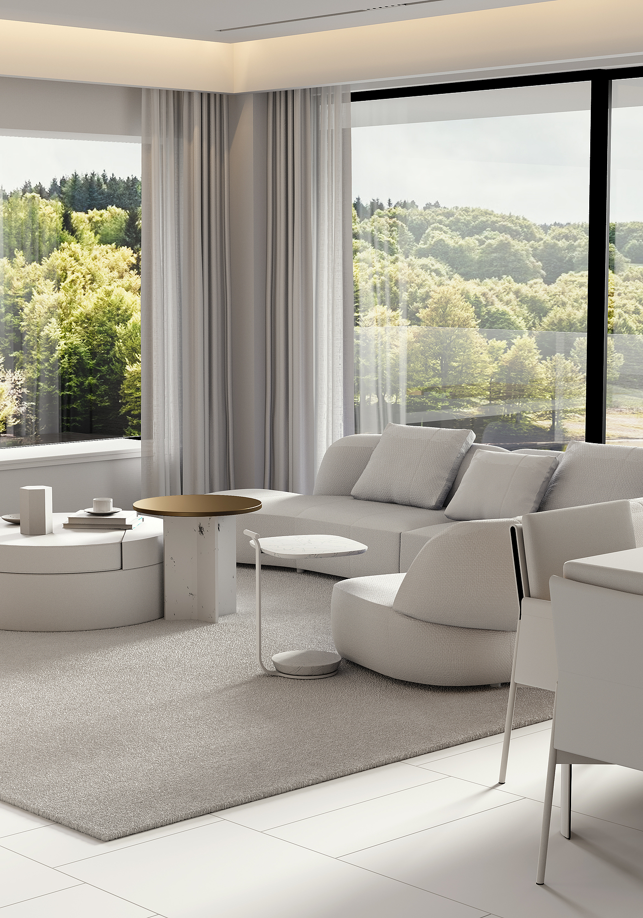 现代轻奢风格渲染效果图