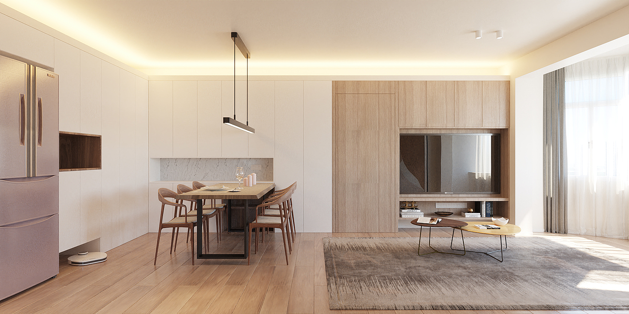 深圳口山设计:现代简约美观实用,能满足二人幸福生活