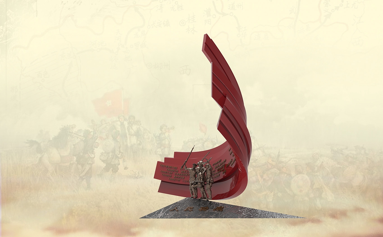 红旗雕塑 景观雕塑