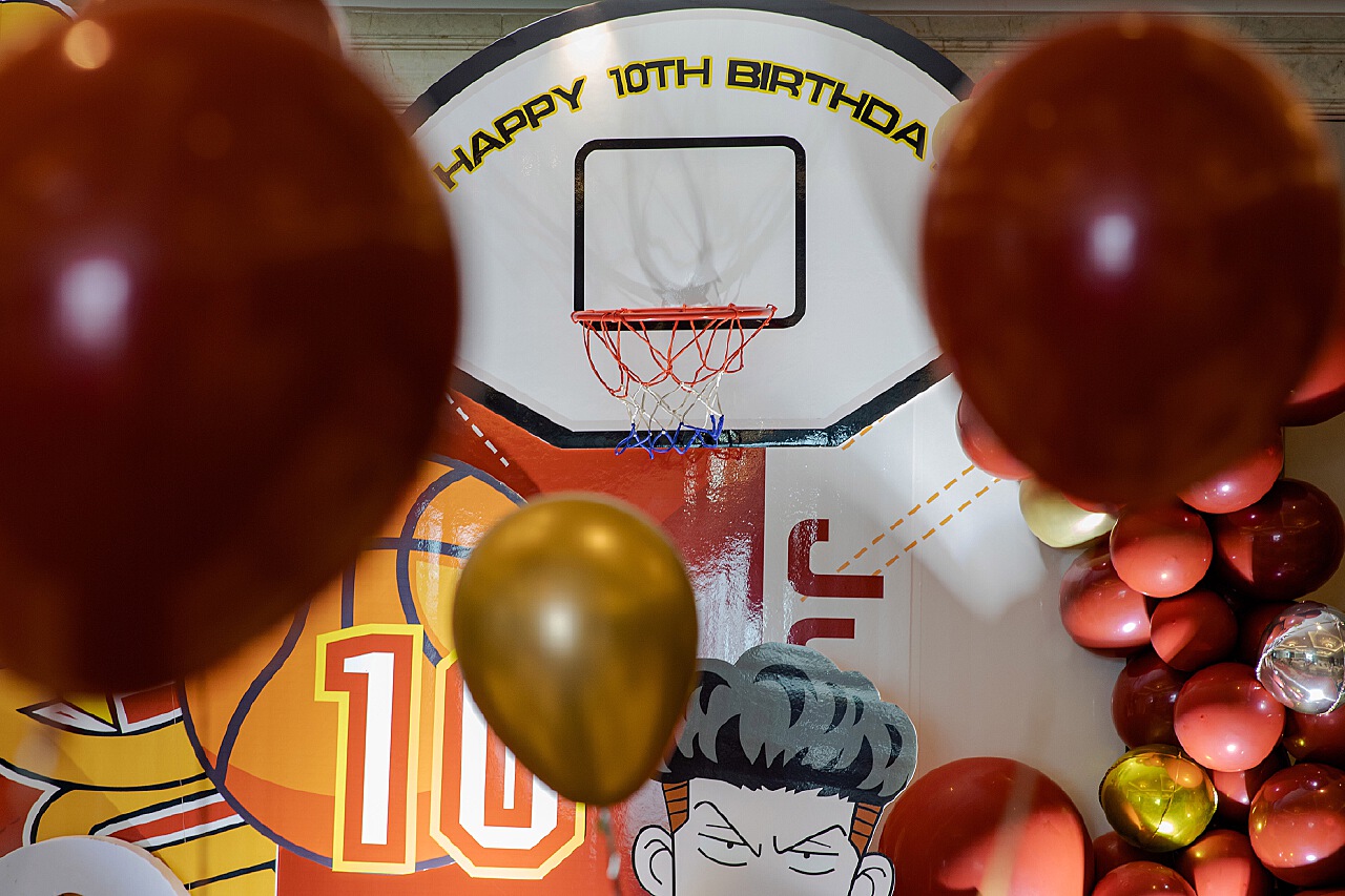 篮球主题生日派对装饰拉旗气球蛋糕插牌套装男孩主题生日布置用品-阿里巴巴
