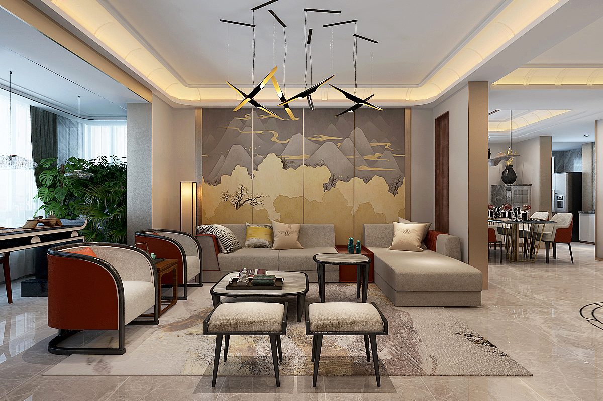 室内设计（现代中式）（图ZMTYzMDIwNDYw） - 家装设计 - 站酷设计师阿瑞X原创素材 - 站酷ZCOOL