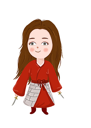 刘亦菲剧照《花木兰》插画设计