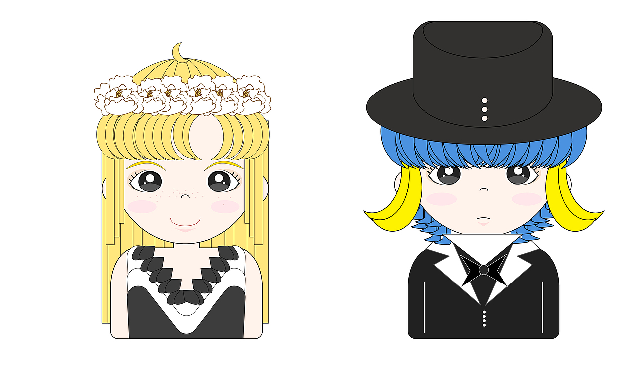 ai矢量手绘卡通大头娃娃