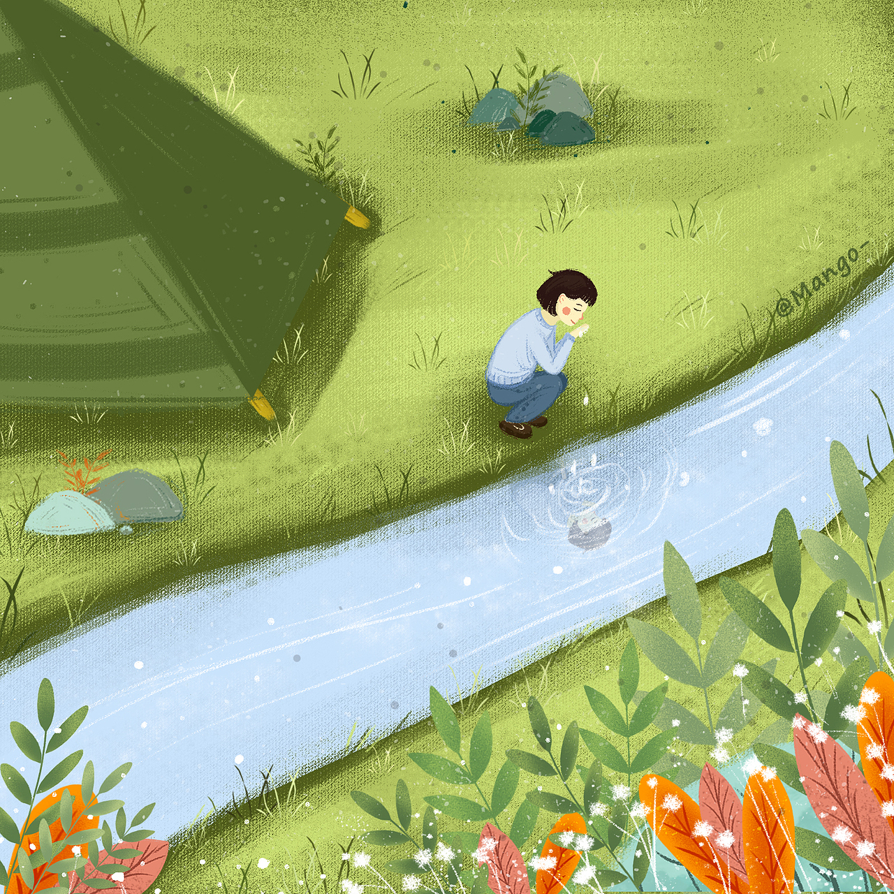 课件插图 Camping（野营）（图ZMTU3NjE4NTE2） - 绘本 - 站酷设计师Mango1219原创素材 - 站酷ZCOOL