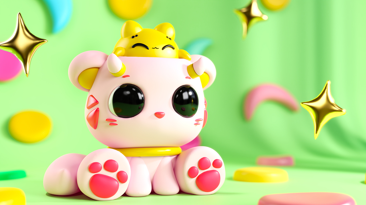 用IPAD做一只可爱的猫猫（图ZMjQ1MzY0OTAw） - 人物/生物 - 站酷设计师我是超人兔原创素材 - 站酷ZCOOL