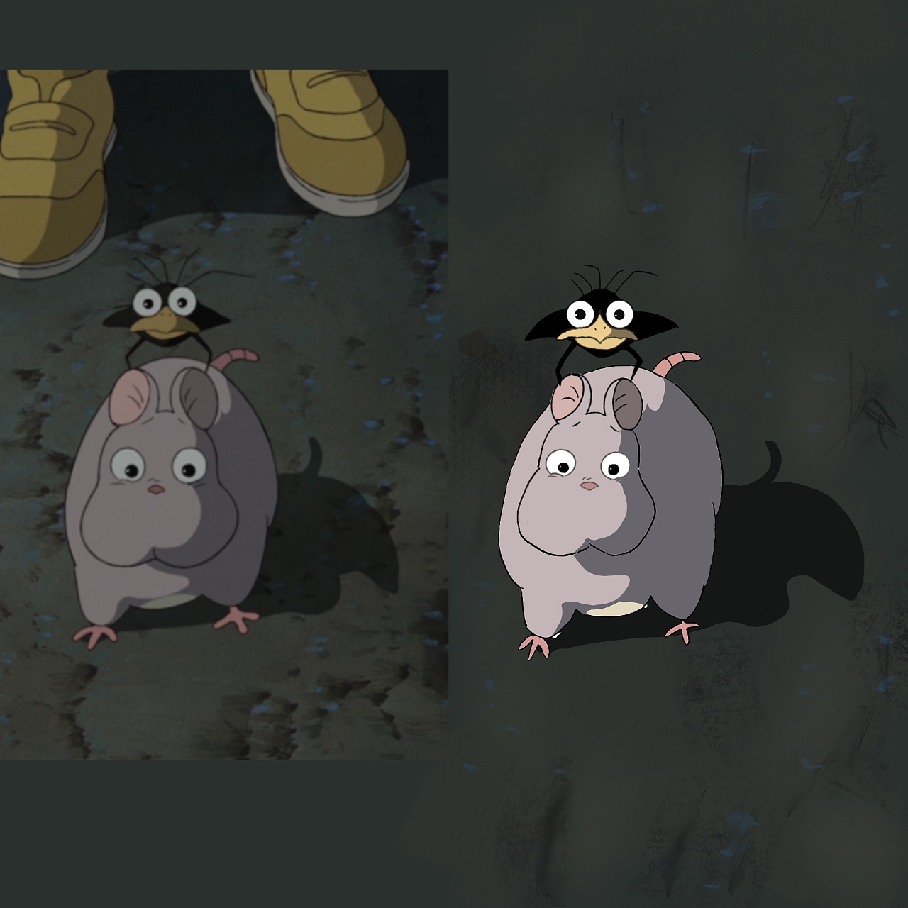 心血来潮临摹了千与千寻的宝和乌鸦,真可爱啊[ali别吵]