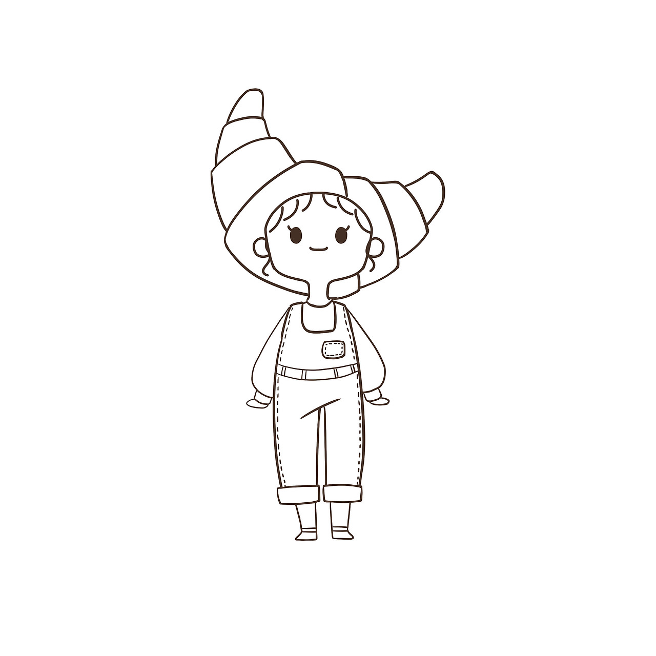 简笔画甜点小人