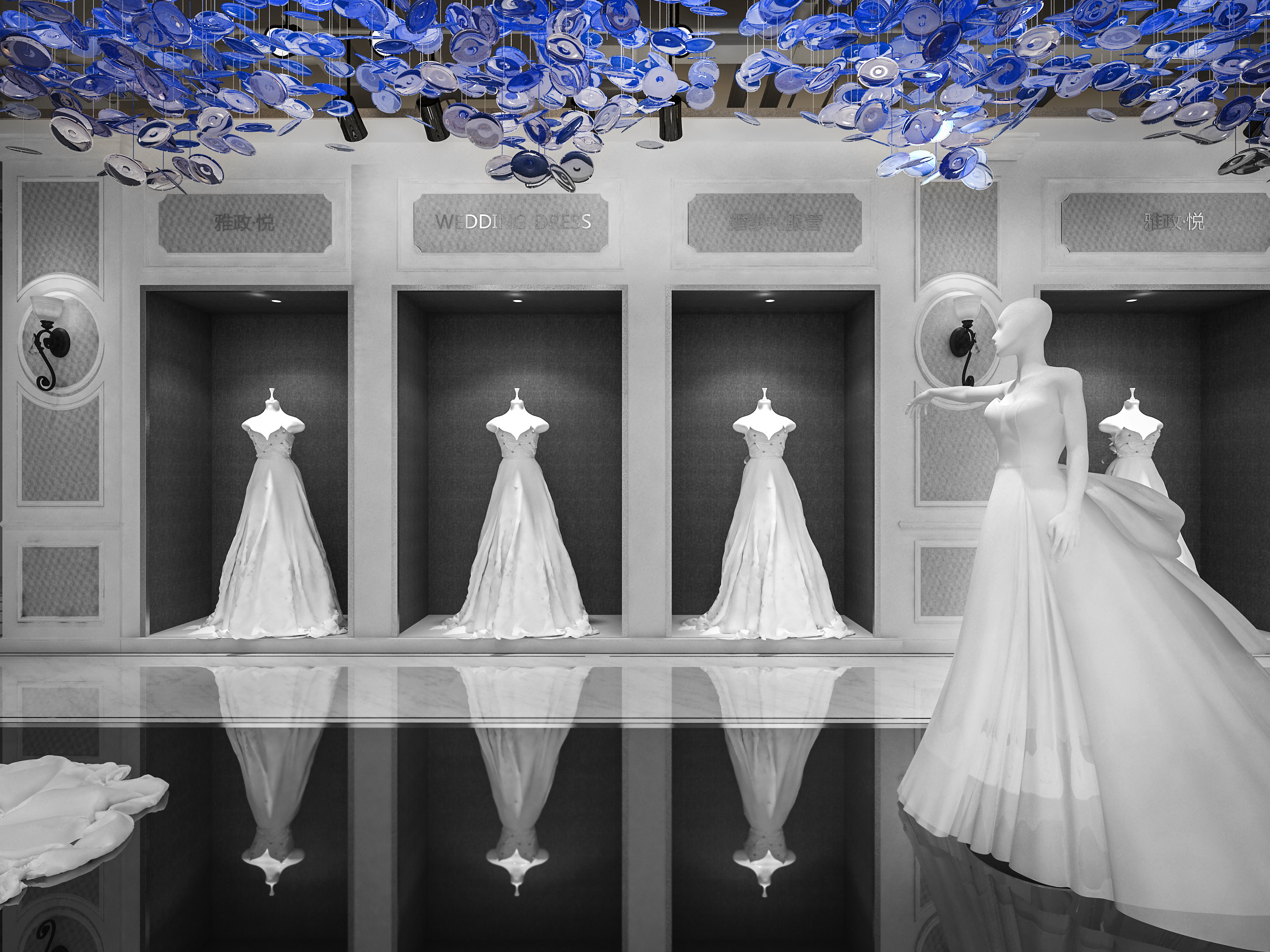 婚纱礼服店装修图片欣赏 – 设计本装修效果图