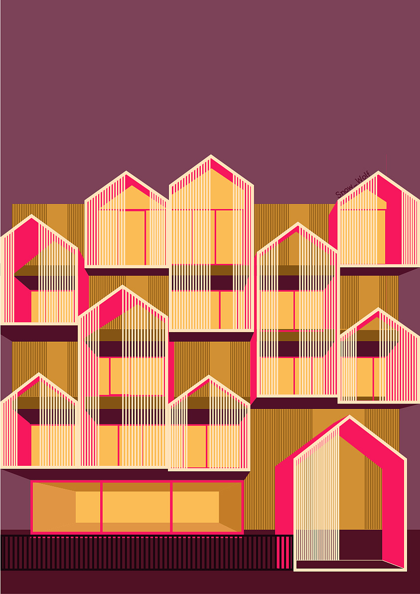 建筑立面插画练习