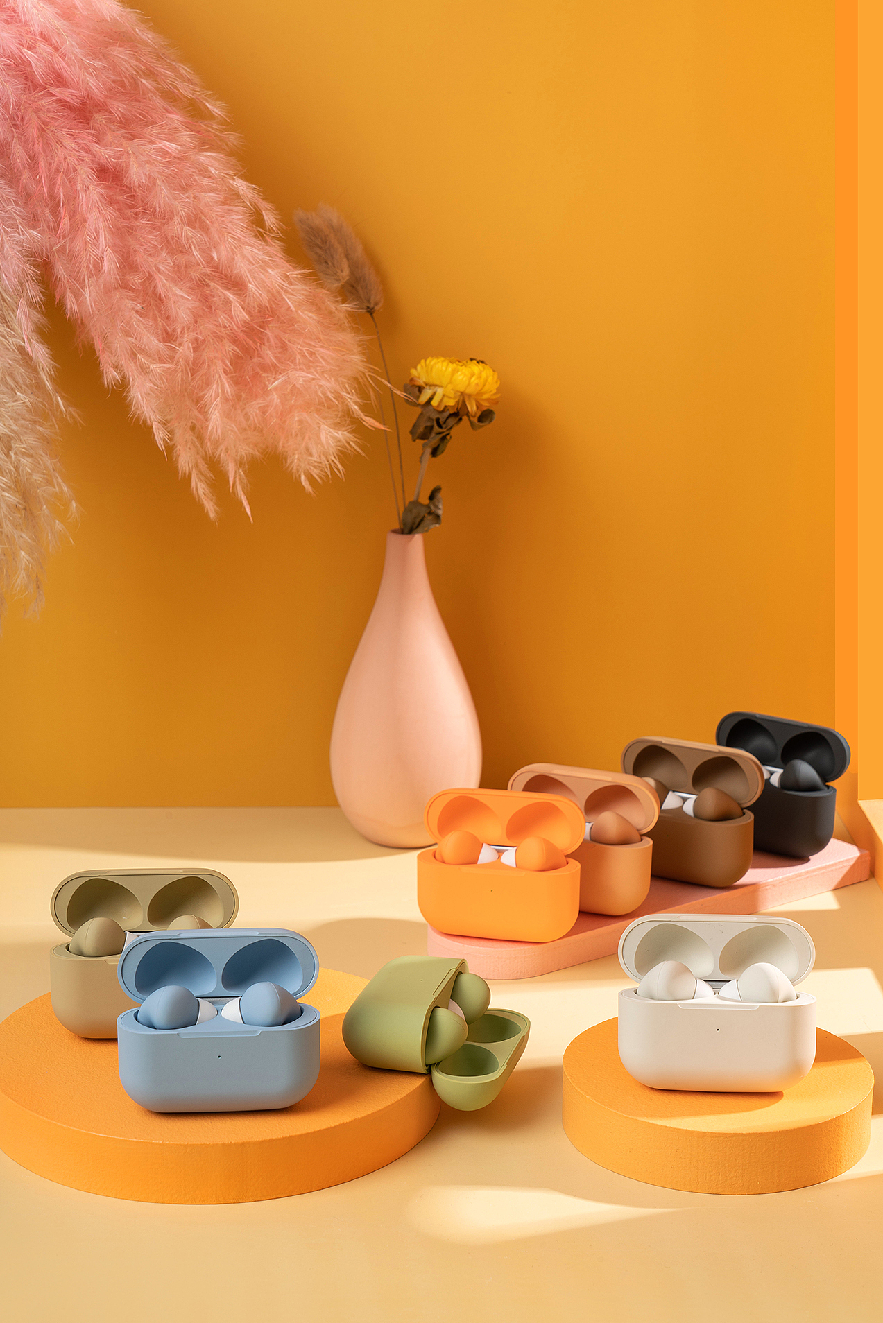 马卡龙色系耳机