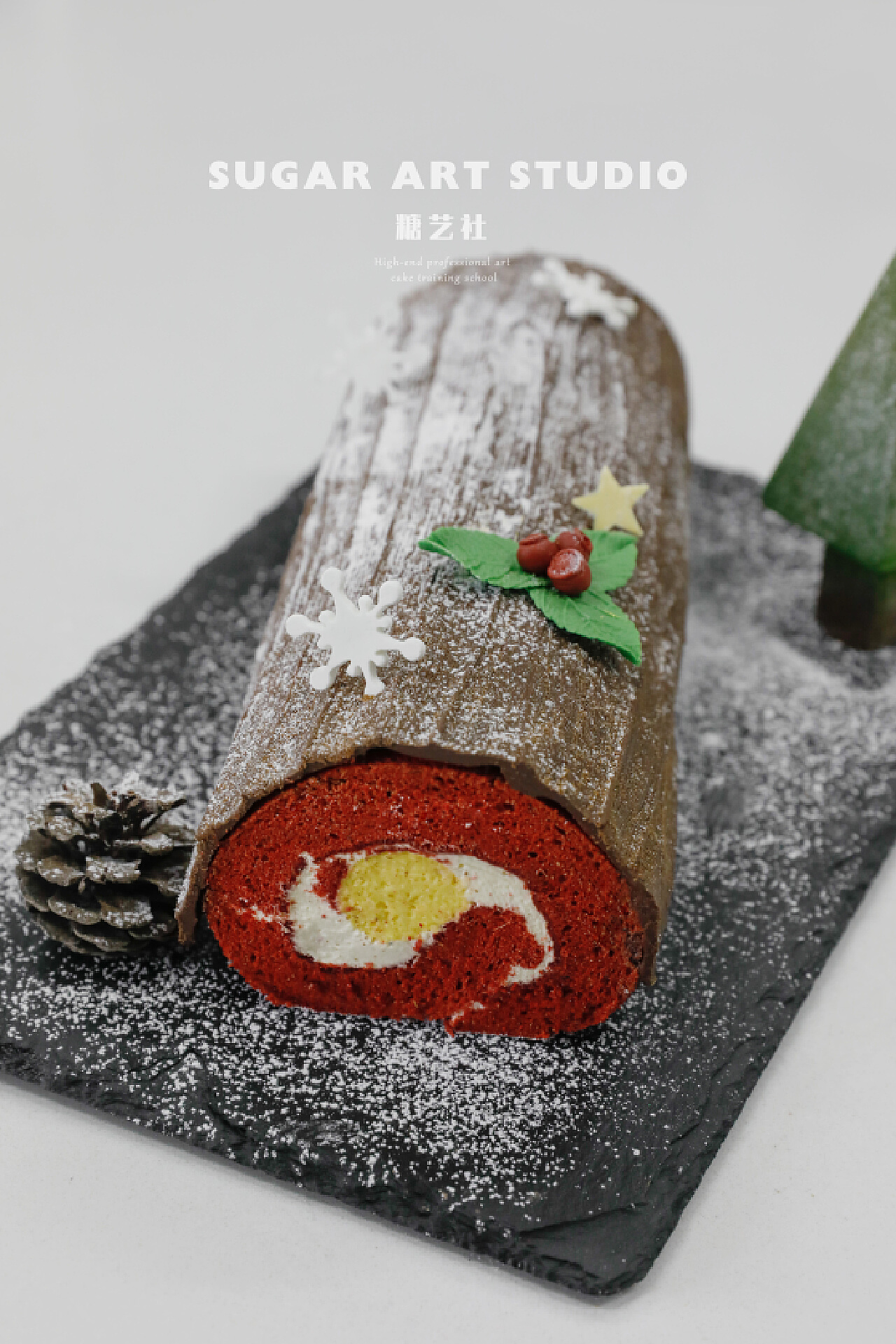 圣诞树桩蛋糕的做法_【图解】圣诞树桩蛋糕怎么做如何做好吃_圣诞树桩蛋糕家常做法大全_猪仔爱烘焙_豆果美食